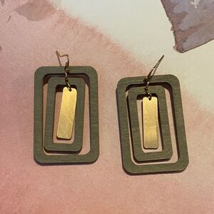 Wood Geometric Earrings
